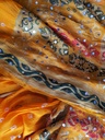 Vibrant Orange Bandhani Dupatta with Mirror Work