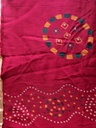 Vibrant Red Cotton Dupatta with Gold Zari Border
