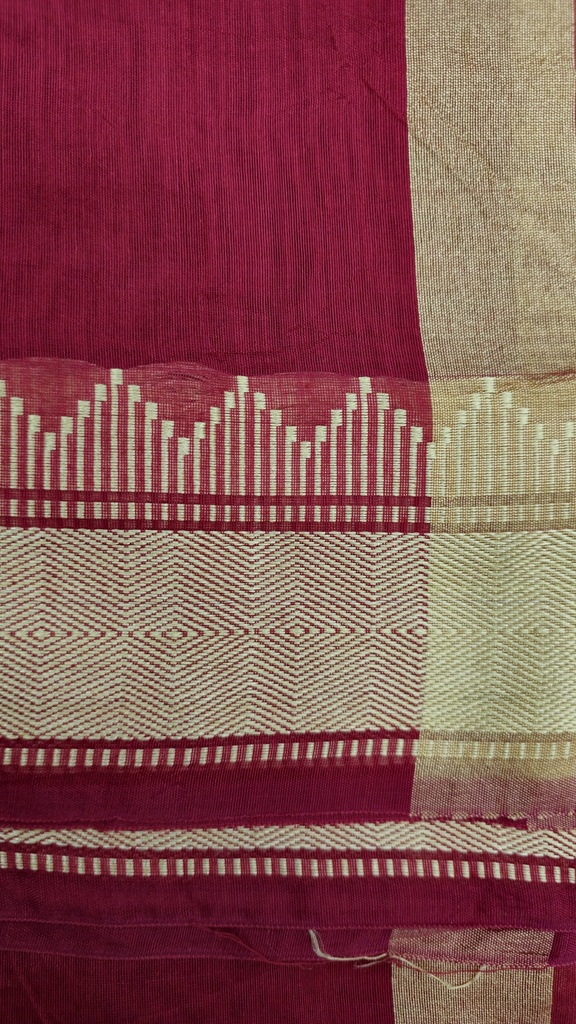 Maroon and Gold Banarasi Silk Dupatta