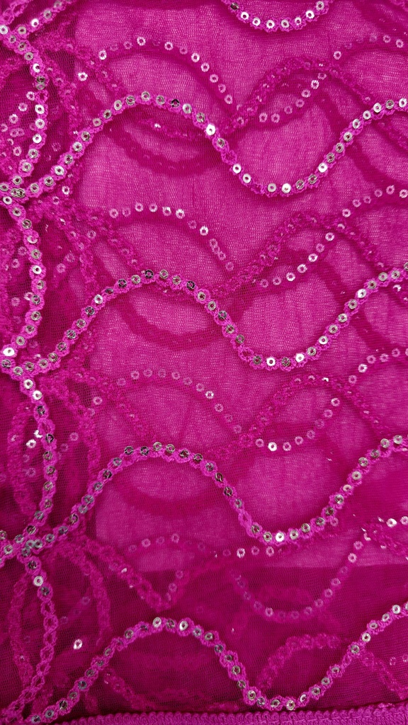 Pink Net Dupatta with Kadhai