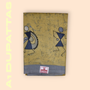 Yellow Cotton Dupatta with Madhubani Art