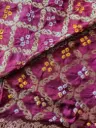 Premium Maroon Art Silk Bandhani Fabric with Gold Zari Weave & Meenakari Effect