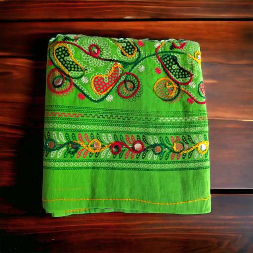 Green Dupatta with Embroidery